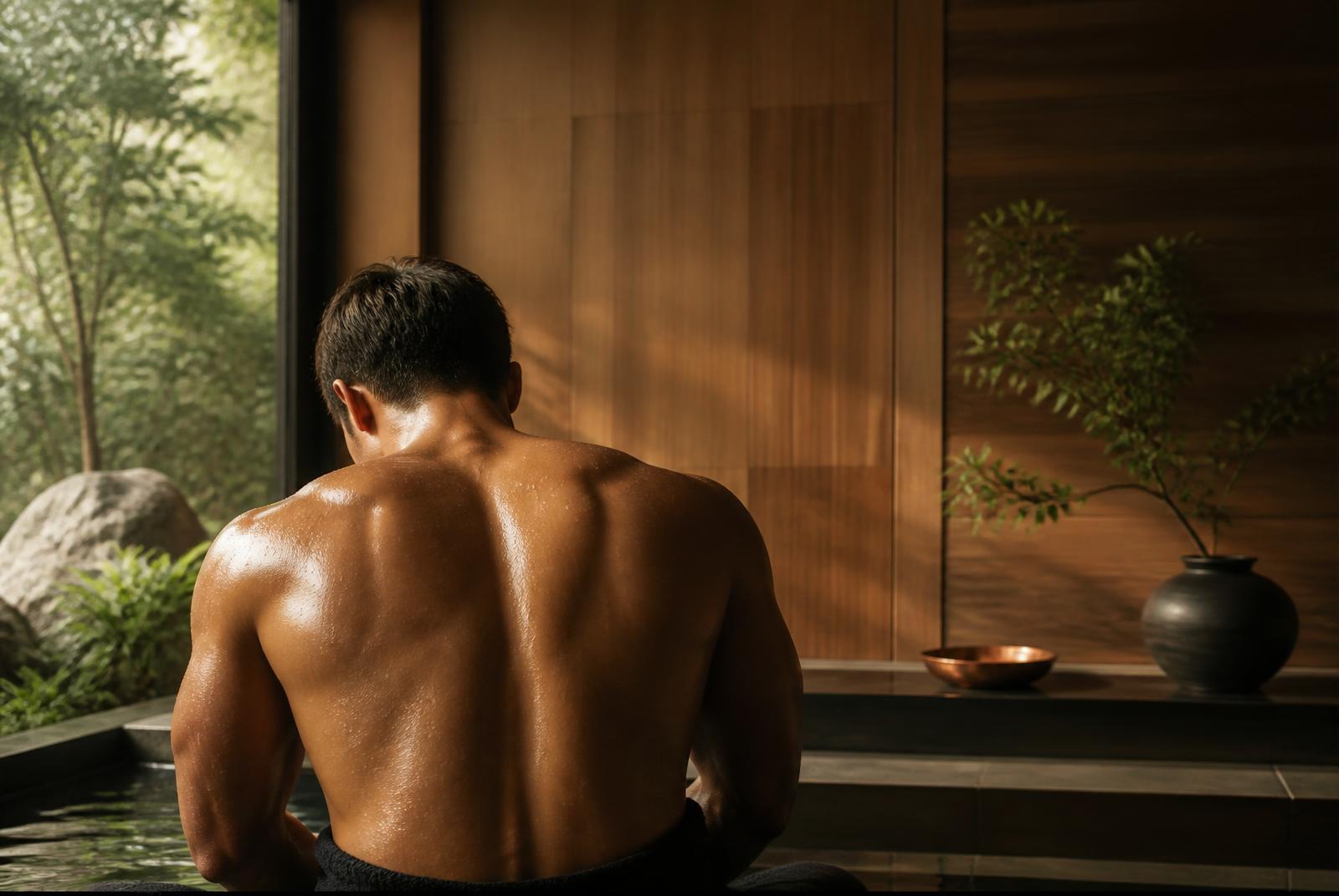 Homme actif recevant un massage de récupération musculaire pour améliorer sa performance et son bien-être — Nagomi Wellness Strasbourg