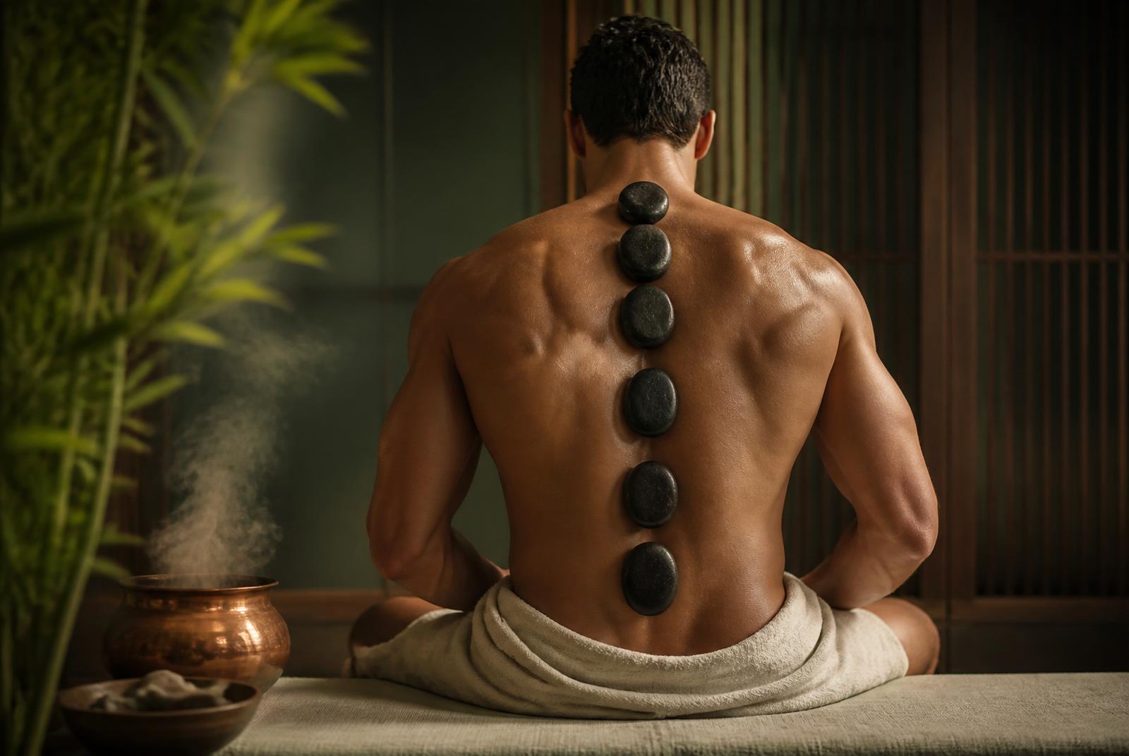 Sportif masculin en séance de massage de récupération après l'effort pour optimiser la performance et prévenir les blessures — Nagomi Wellness Strasbourg